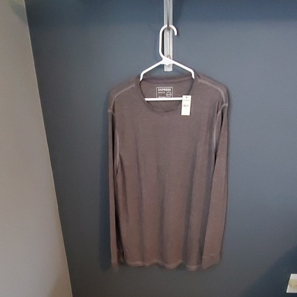 Express NWT heathered gray long sleeve shirt - Picture 1 of 5